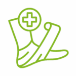spezielle Wundversorgung(1) Icon Fuß mit Verband zur Wundversorgung